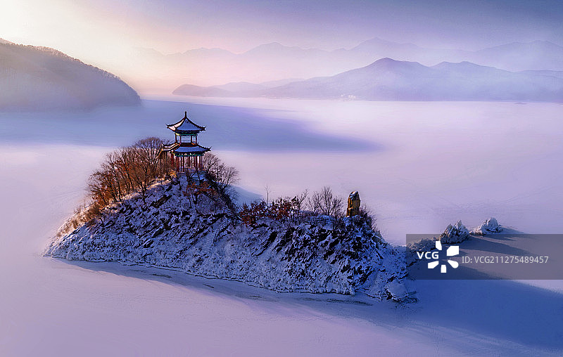 吉林市松花湖金龟岛图片素材