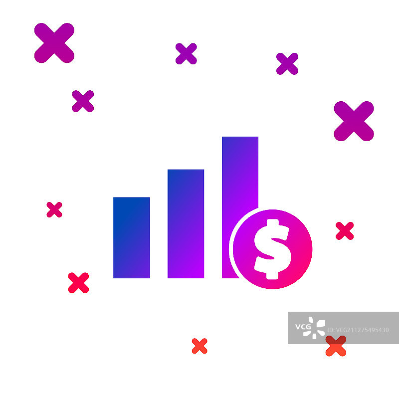 彩色饼图信息图和美元符号图片素材