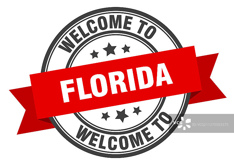 佛罗里达欢迎红色邮票图片素材