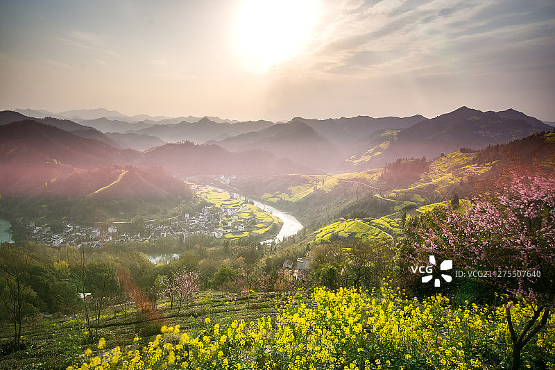 石潭春色图片素材