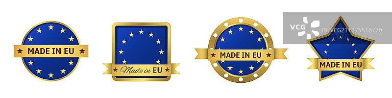 欧盟制造徽章套装图片素材