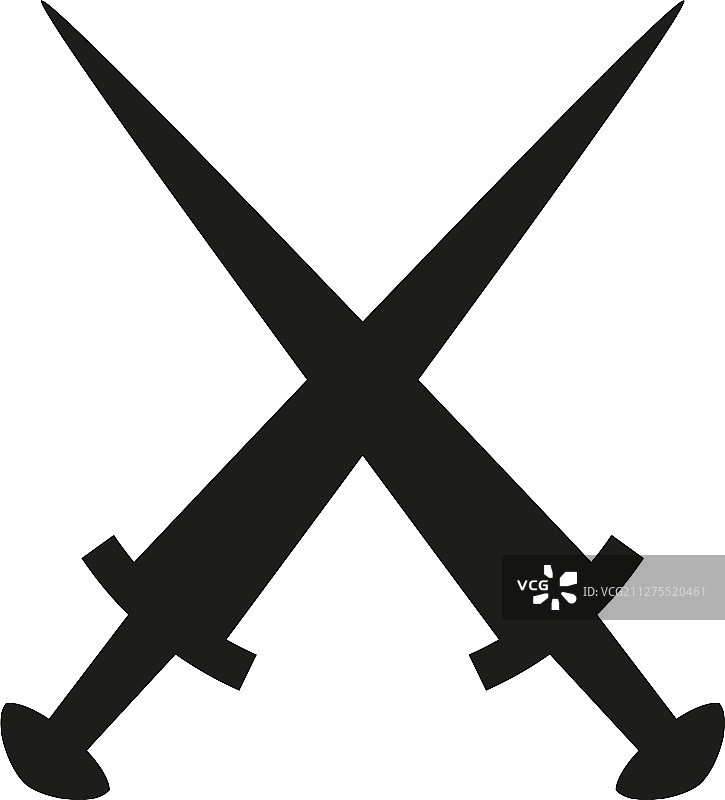 黑色匕首交叉剪影图片素材