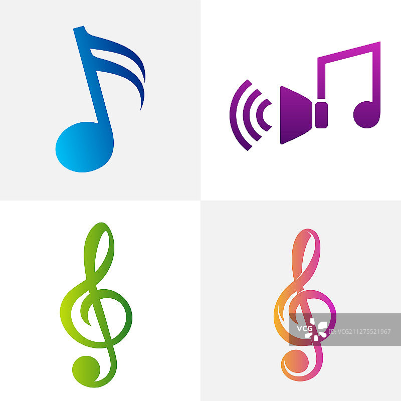音符Logo设计概念音符演奏套装图片素材