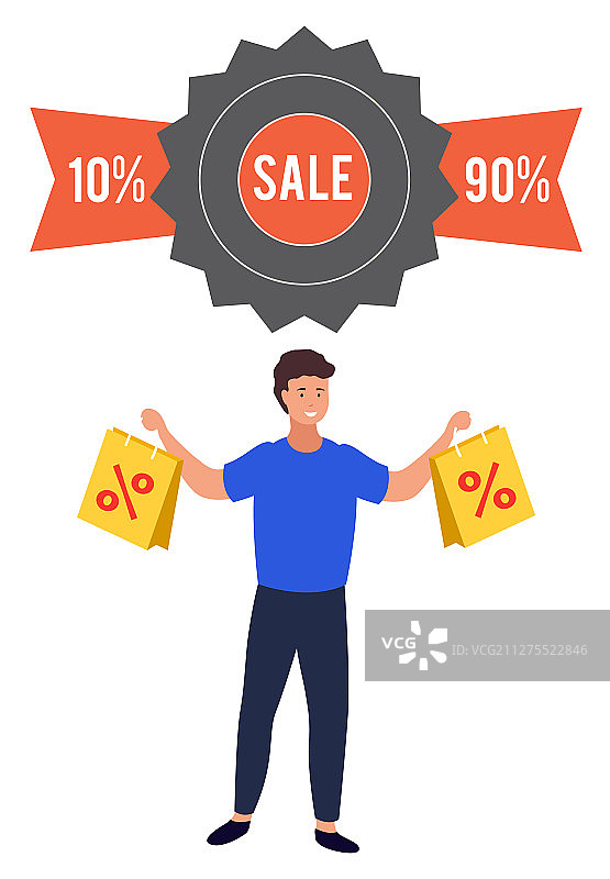 顾客在商店购买打折商品图片素材