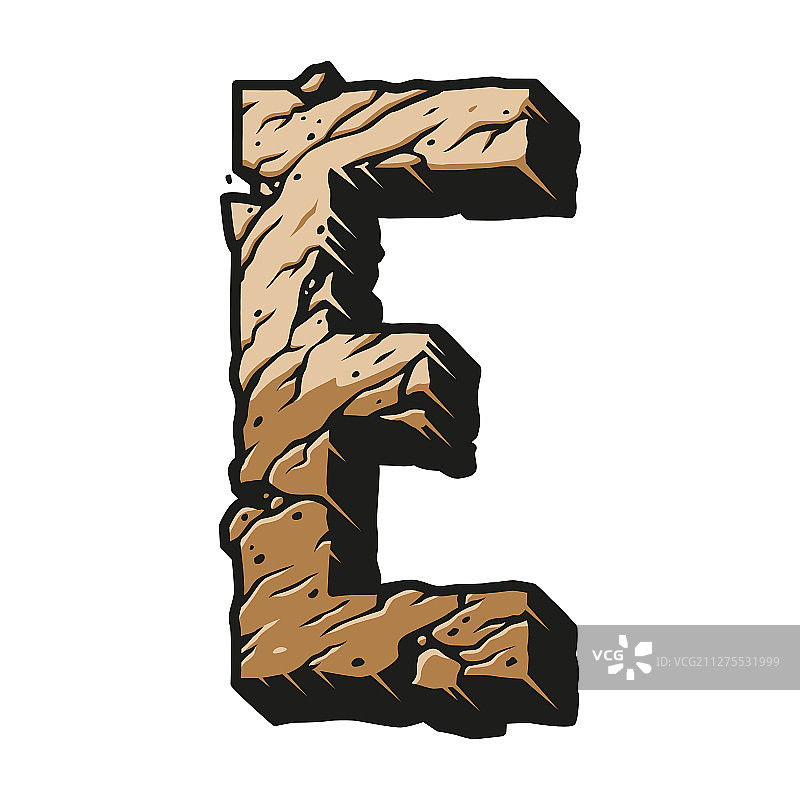 沙漠字母E彩色模板图片素材