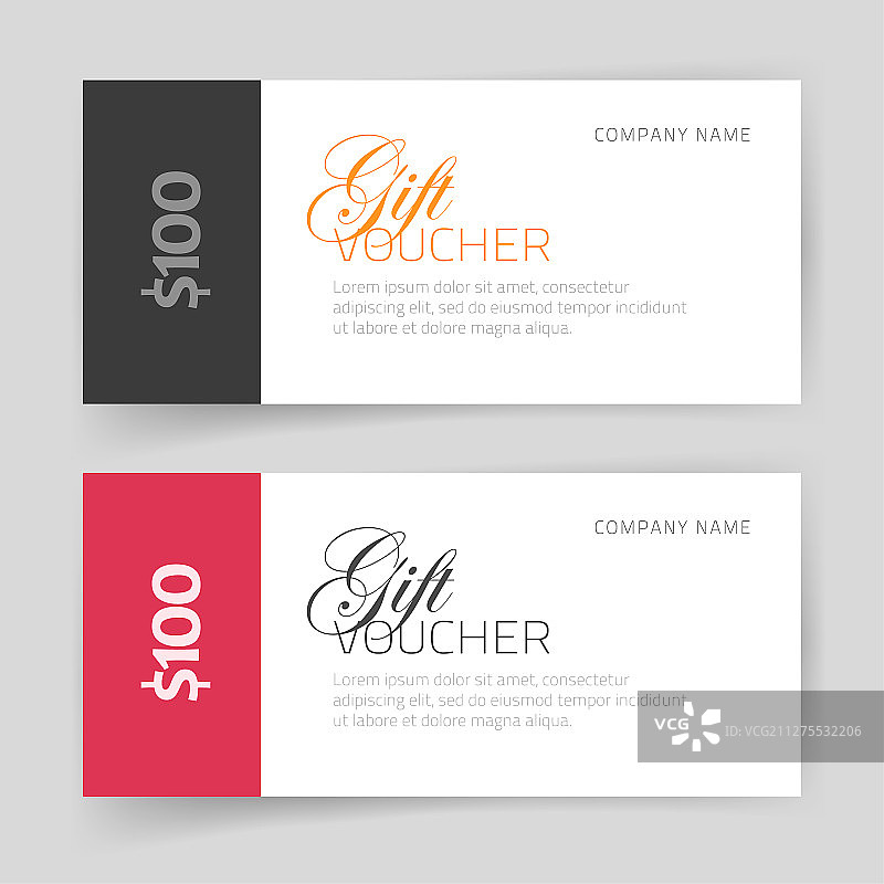 礼品卡或代金券模板设计图片素材