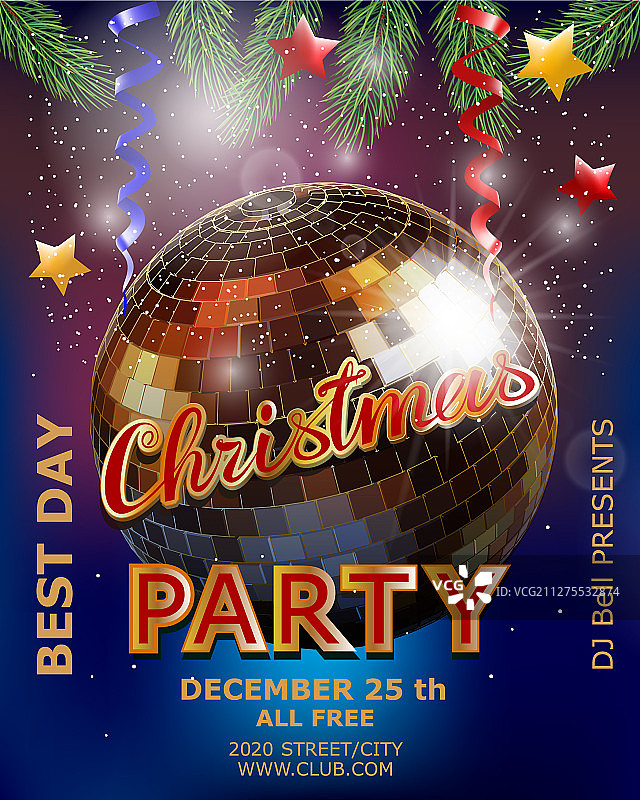 金色迪斯科球节日背景图片素材