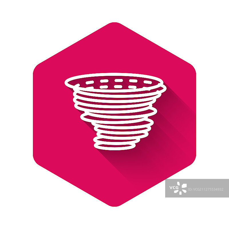 带有长阴影的白色龙卷风图标图片素材