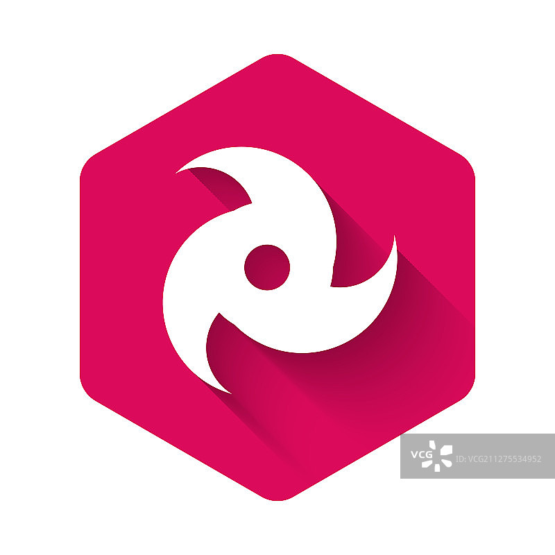 带有长阴影的白色龙卷风图标图片素材