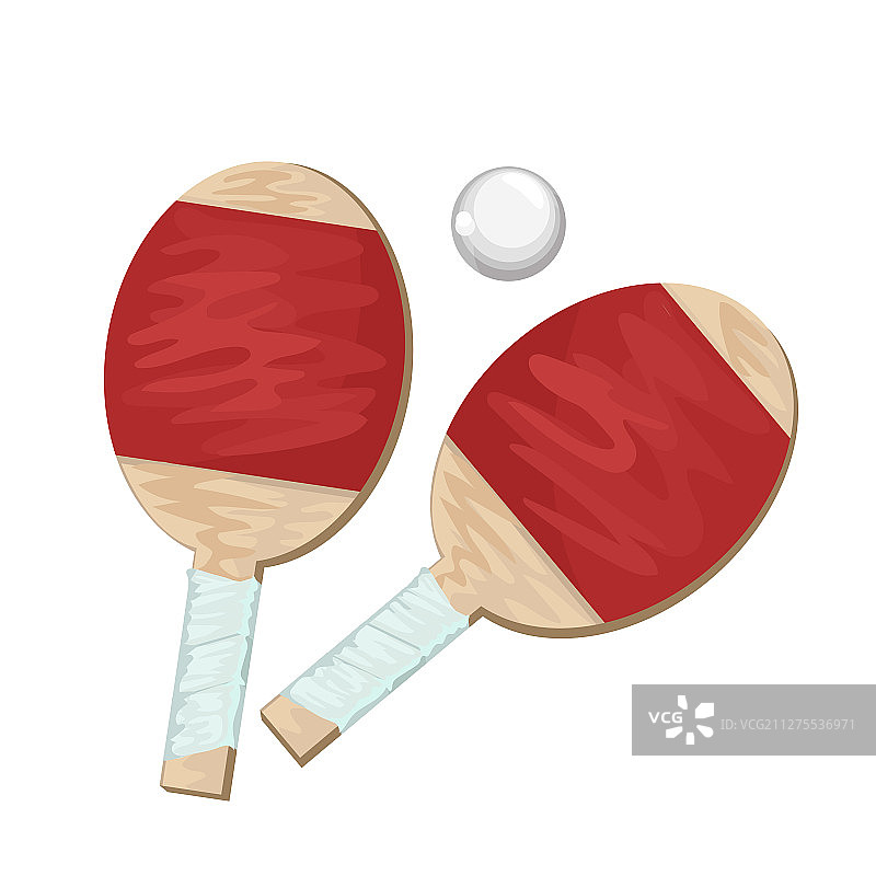 乒乓球拍和球（已隔离）图片素材
