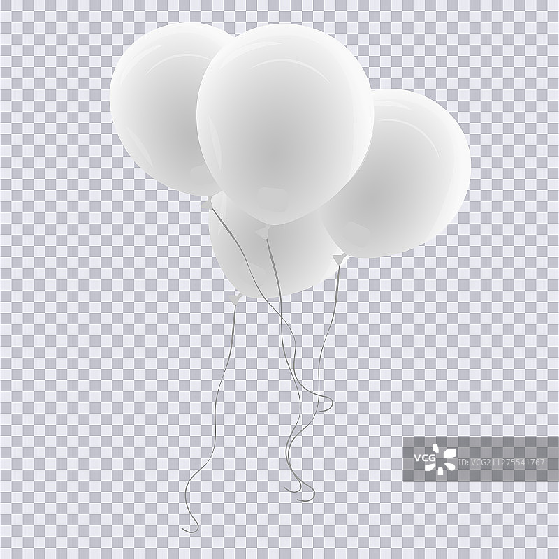 逼真的白色气球图片素材