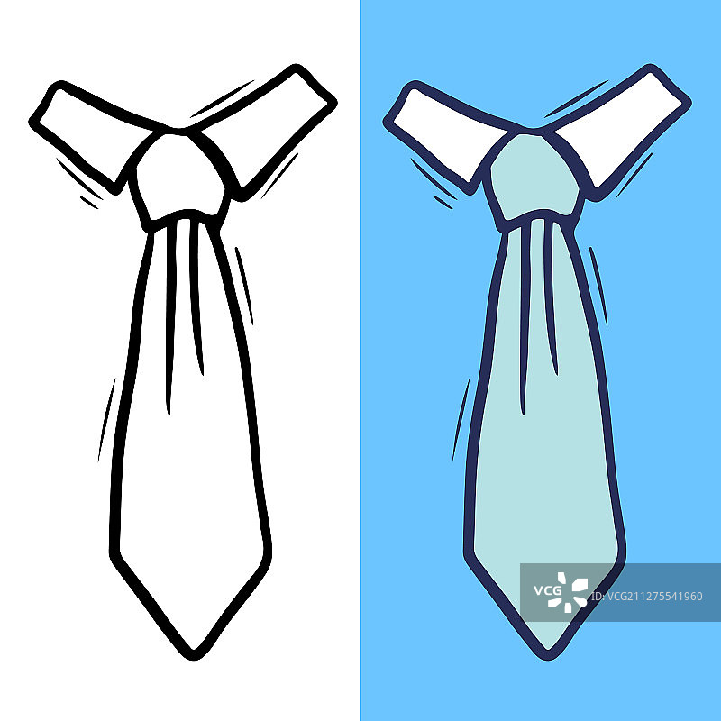 手绘的打结男士领带素材图片素材