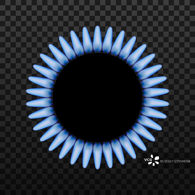 黑色背景上的蓝色火焰燃气灶图片素材