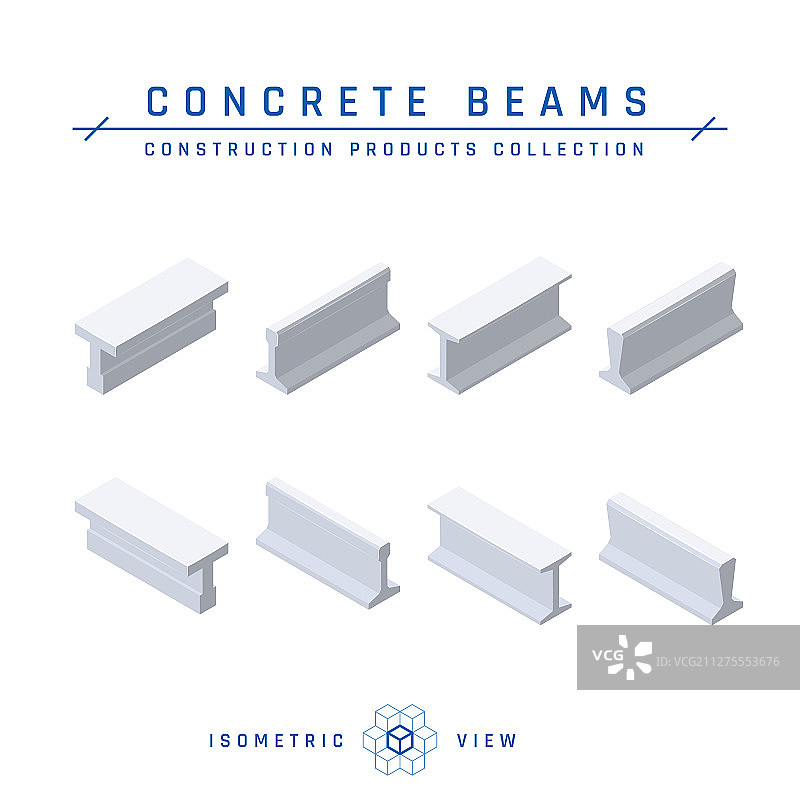2.5D混凝土梁视图图标图片素材