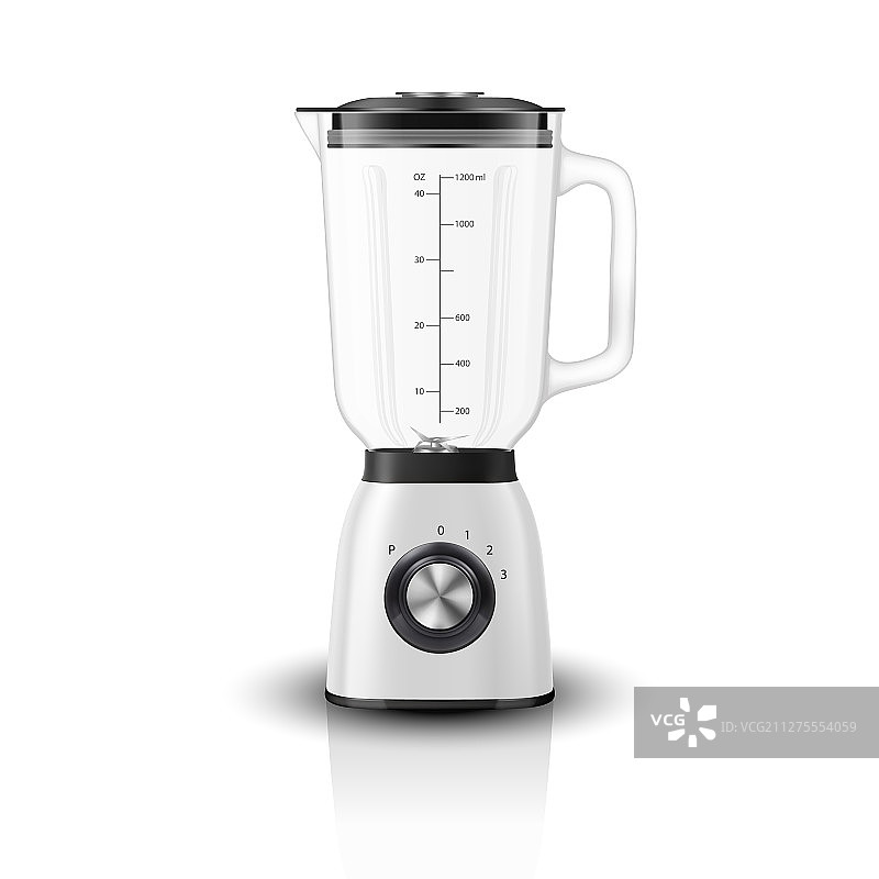 逼真的3D白色电动榨汁机图片素材