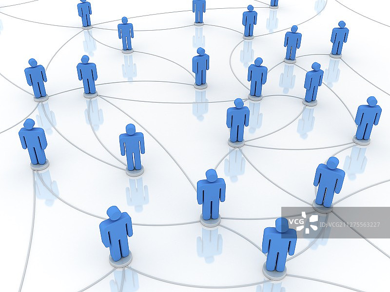 社交网络 - 3D渲染图图片素材