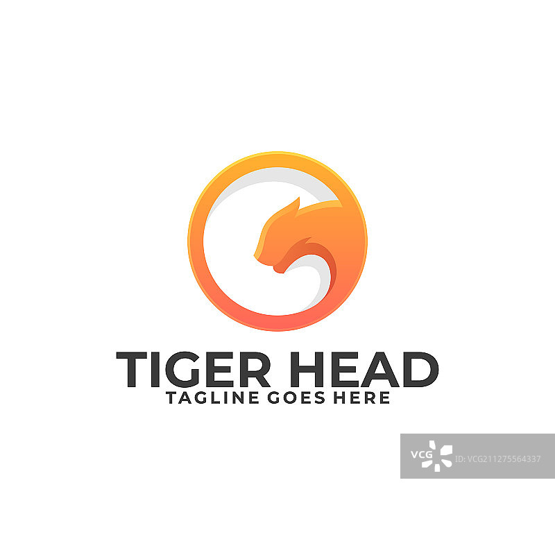 抽象虎头圆形概念模板图片素材