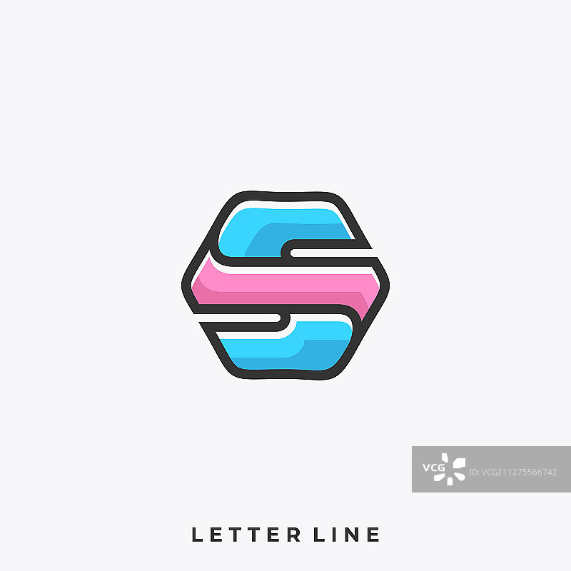 字母S多边形模板图片素材