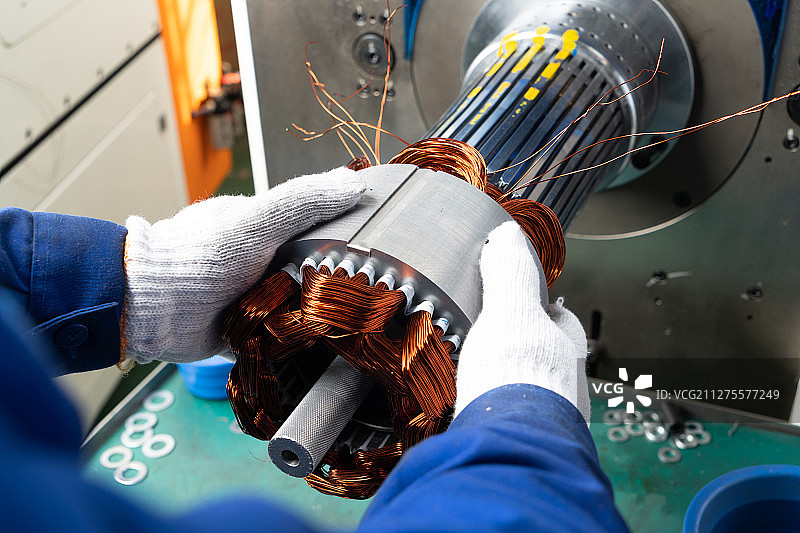 电机生产流水线图片素材