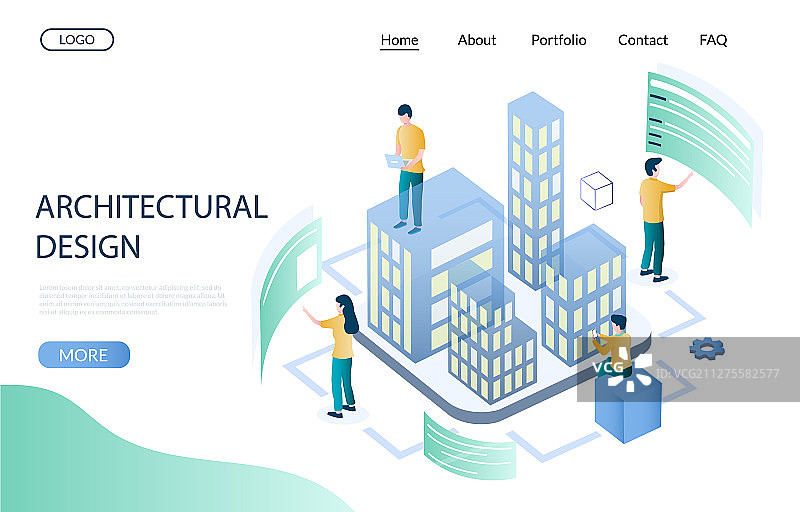 建筑设计网站着陆页图片素材