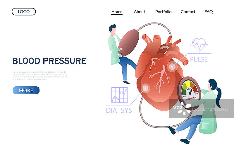 血压网站着陆页设计图片素材