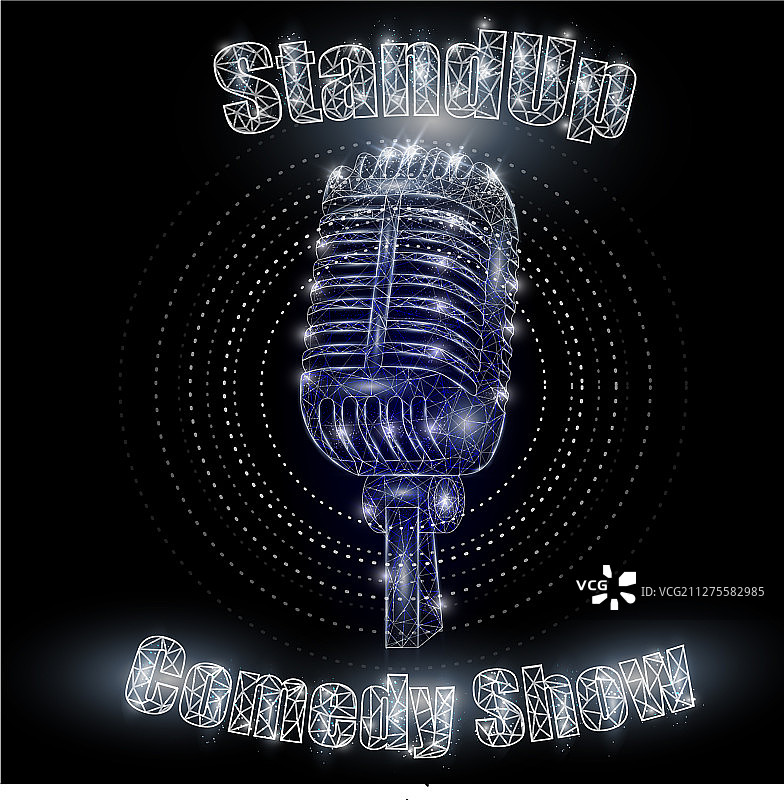 单口喜剧表演多边形艺术标志图片素材