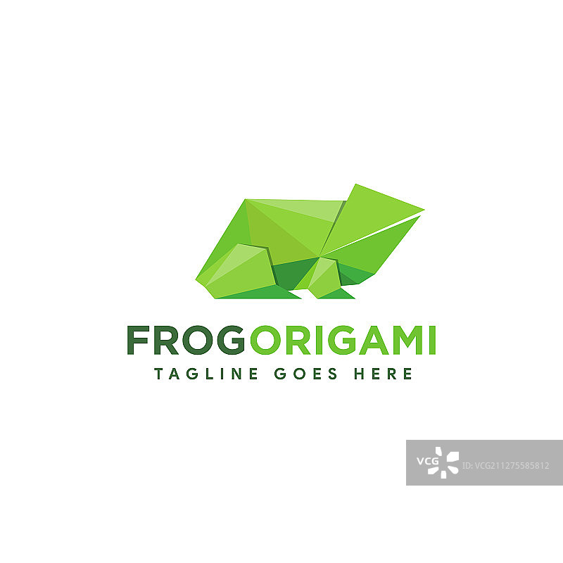 多边形风格青蛙折纸logo图标图片素材