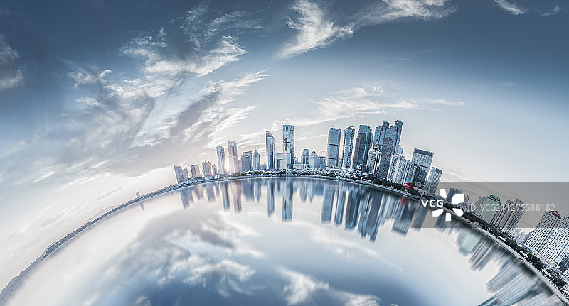 蓝色科技城市图片素材