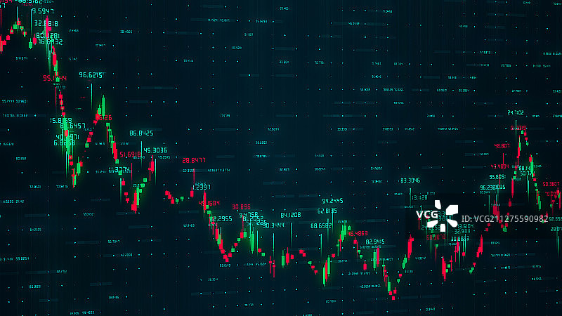 带有科技感的股市K线涨跌图表背景素材图片素材