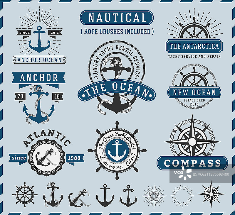 航海锚绳轮船游艇租赁标志图片素材