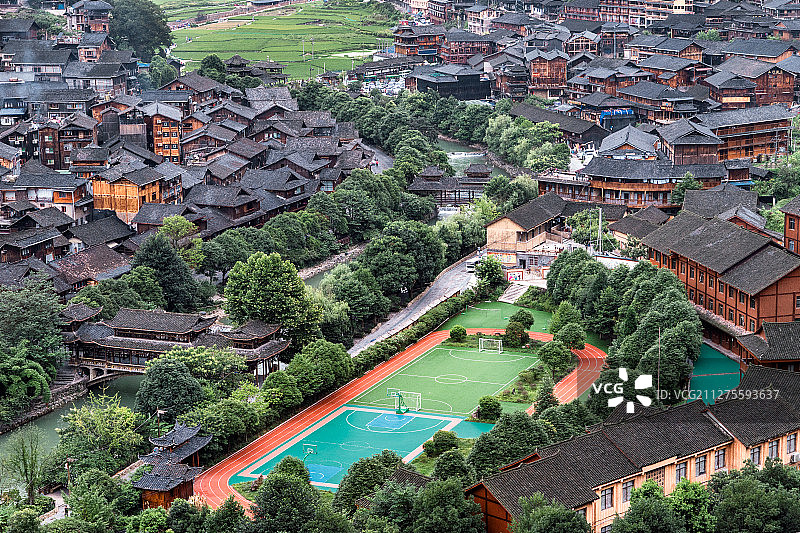 村庄里的小学图片素材