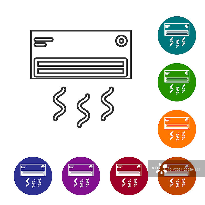 白色背景上的灰色线条空调图标图片素材