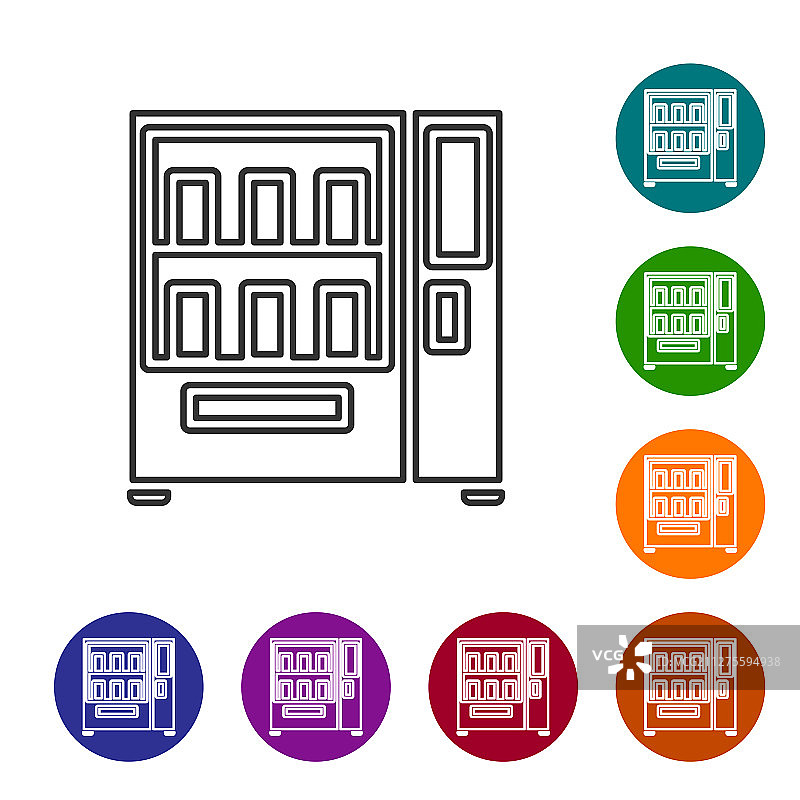 灰色线条自动售货机食品和饮料图片素材