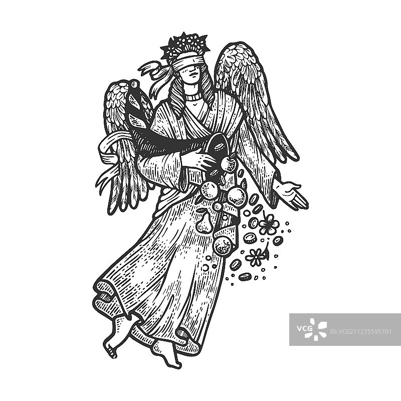 希腊命运女神素描雕刻图片素材