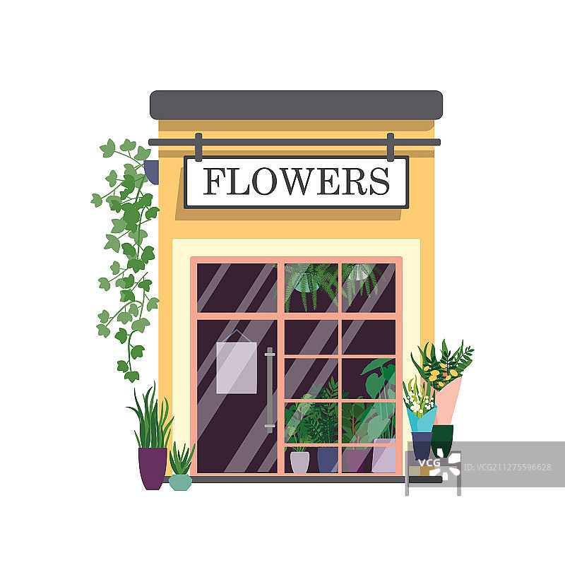 扁平风格花店图片素材