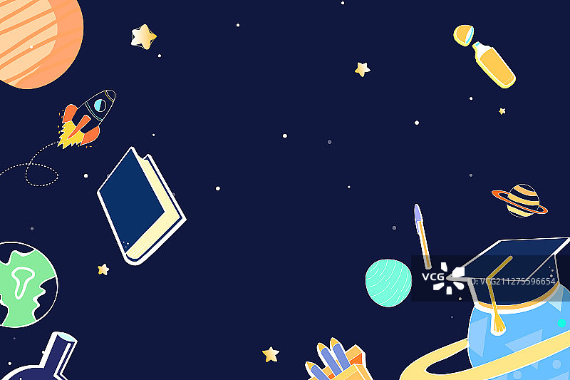 儿童节学习教育课程知识渐变背景矢量插画图片素材