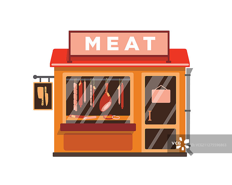 扁平风格肉店图片素材