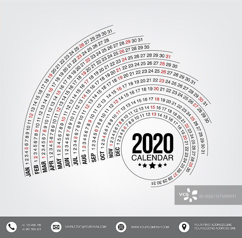 2020圆形日历图片素材