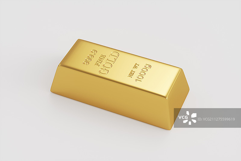 白底的一千克纯金金砖图片素材