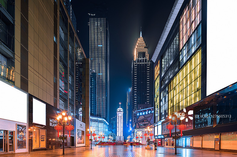 重庆解放碑夜景图片素材