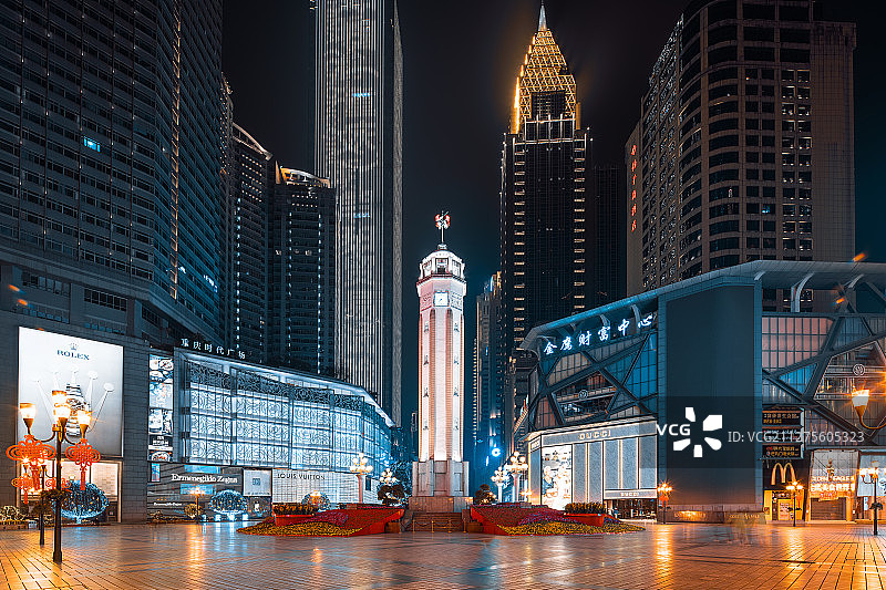 重庆解放碑夜景图片素材