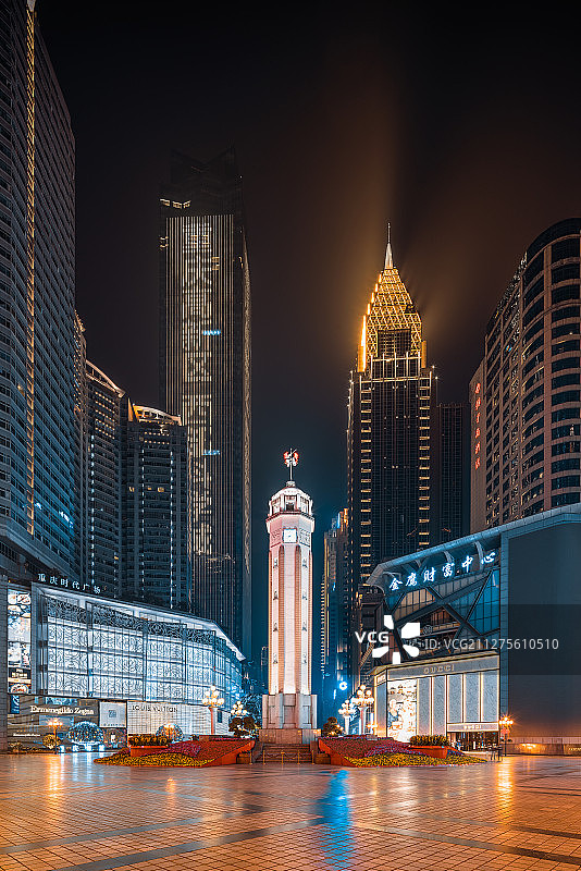 重庆解放碑夜景图片素材
