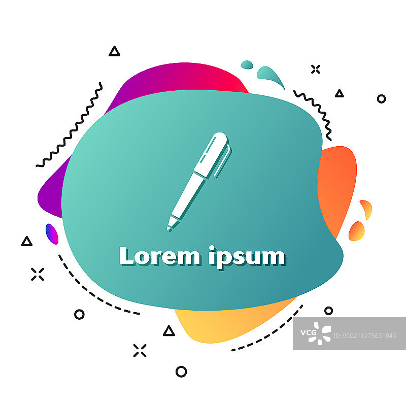 白色背景上的白色钢笔图标图片素材