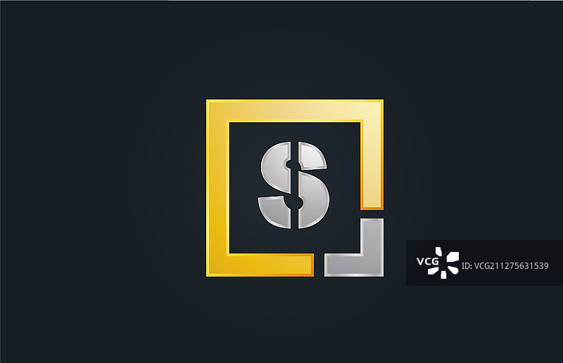 金色银色金属字母S标志设计图片素材