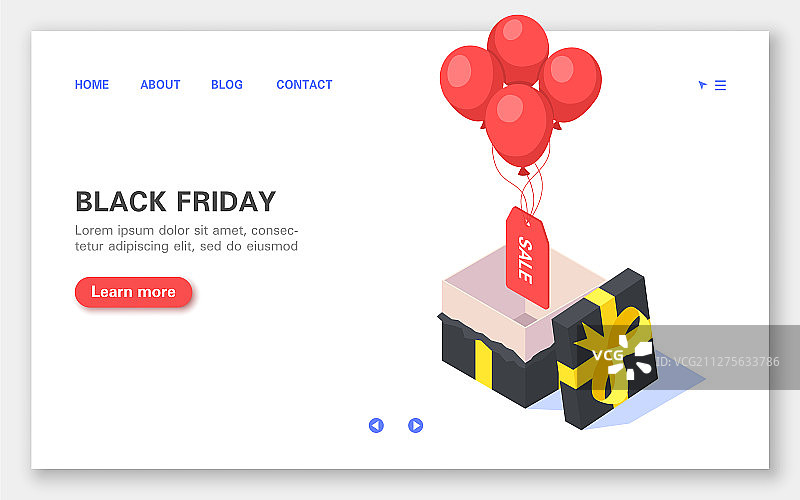 黑色星期五促销banner，一个打开的盒子图片素材