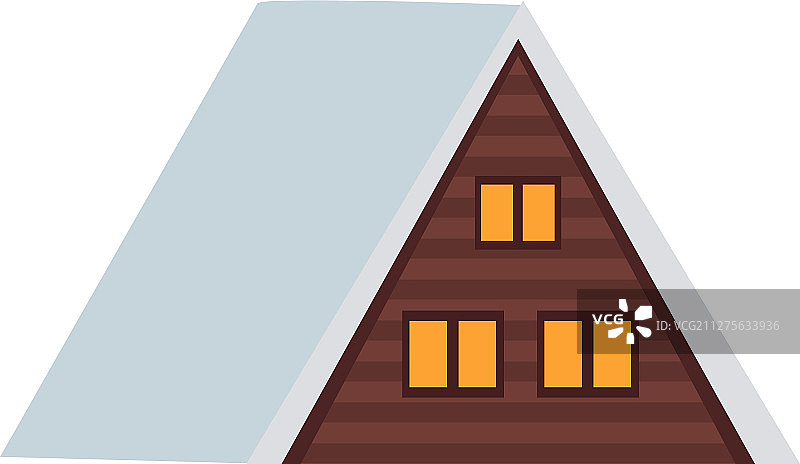 木制三角形冬季小屋图片素材