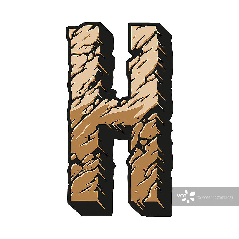 彩色复古字母H概念设计图片素材