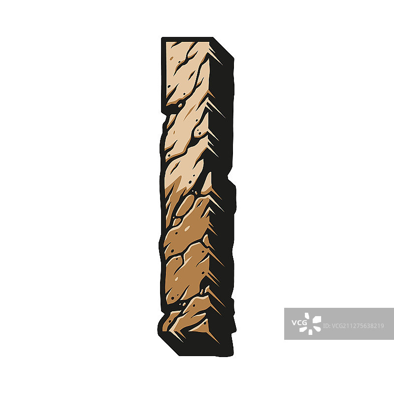 沙漠主题彩色复古字母I图片素材