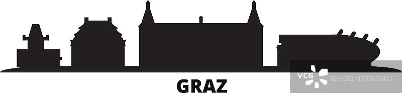 奥地利格拉茨城市天际线图片素材