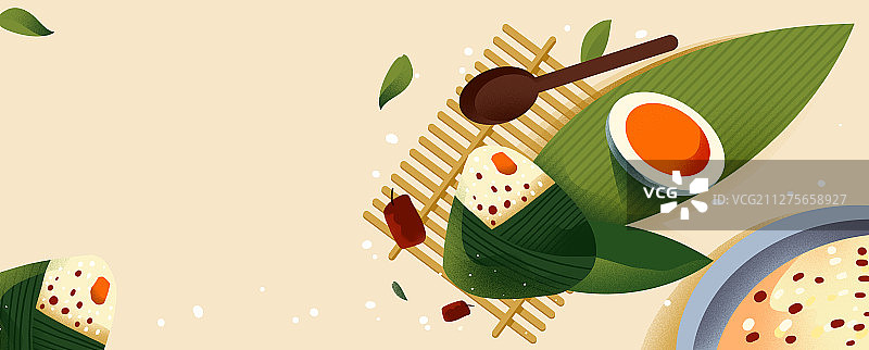 卡通手绘端午节粽子插画图片素材